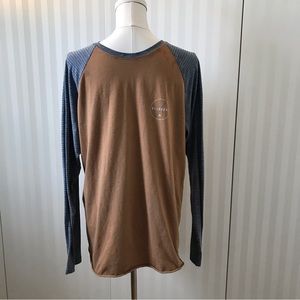 Billabong brown and gray mens long sleeve tee Size L